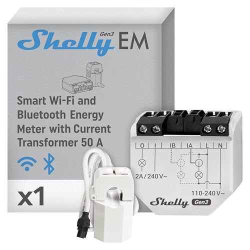 Shelly EM Gen3 Energiemesser 2-Kanal 50A für Home Assistant