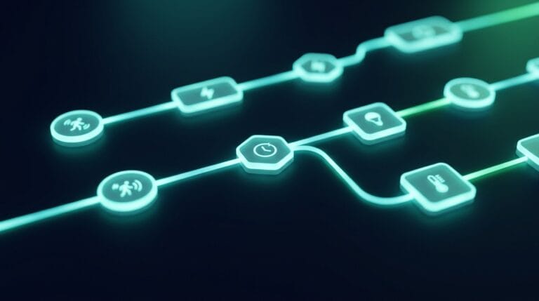 Home Assistant Automatisierungs-Interface auf einem Touchscreen im Smart Home