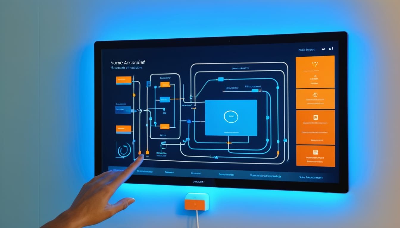 Home Assistant Automatisierungs-Interface auf einem Touchscreen im Smart Home