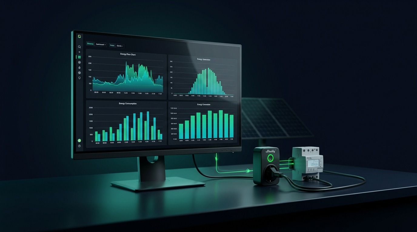 Home Assistant Energie-Dashboard einrichten – Netzbezug, Solar-Einspeisung und Einzelgeraete auf einen Blick